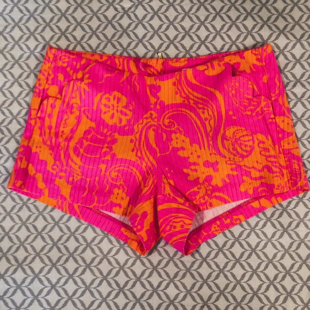 🌼 lilly pulitzer orange and pink liza shorts 🌼